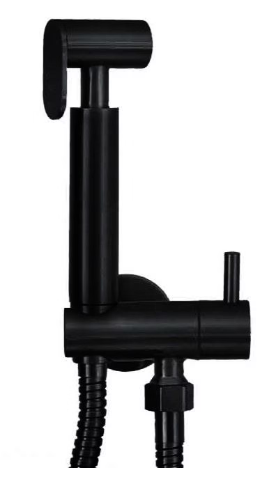 Bidetset Mat Zwart | Complete Handdouche Met Slang & Houder