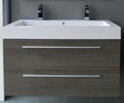 ARTLINE BADMEUBELSET MET ALUMINIUM GREEP 100 GREY OAK ZONDER SPIEGEL OP = OP