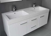 ARTLINE BADMEUBELSET MET ALUMINIUM GREEP 131 HOOGGLANS WIT ZONDER SPIEGEL OP = OP