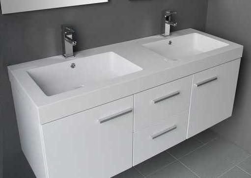 ARTLINE BADMEUBELSET MET ALUMINIUM GREEP 131 HOOGGLANS WIT ZONDER SPIEGEL OP = OP