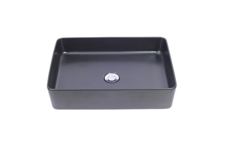 Link waskom rechthoekig 35x50x12 cm keramiek mat zwart