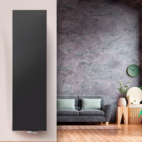 Verticale radiator vlakke voorzijde – Mat Zwart (Ral 9005)- 200×60 cm Type 20 – 2214 Watt