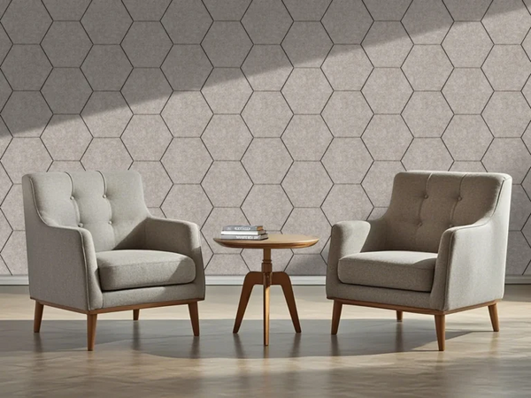 Beige Viltpaneel Hexagon | Akoestisch Vilt Design