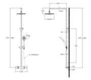 Thermostatische regendouche-opbouwset RVS Munchen