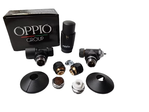 Luxe Zwart thermostatische radiator aansluitset HAAKS – Ltaz-H1