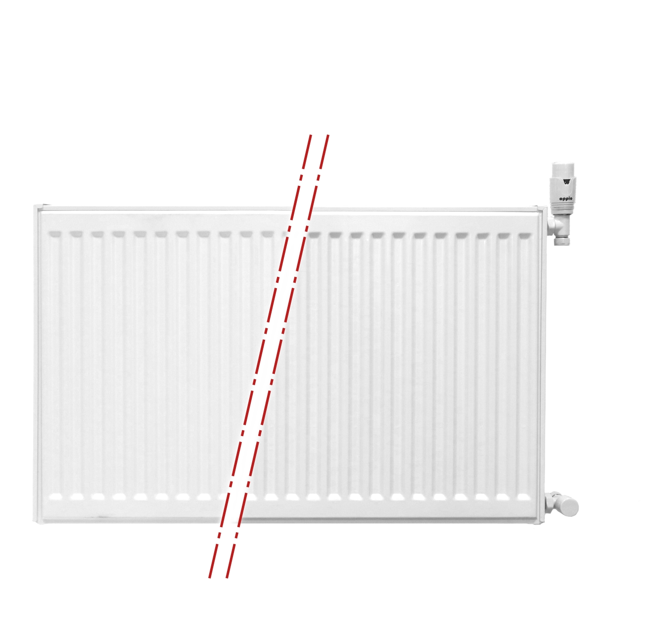 ECA Paneelradiator Compact 8 geribbelde voorzijde – Wit (Ral 9016) -40×100 cm Type 11 – 838 Watt