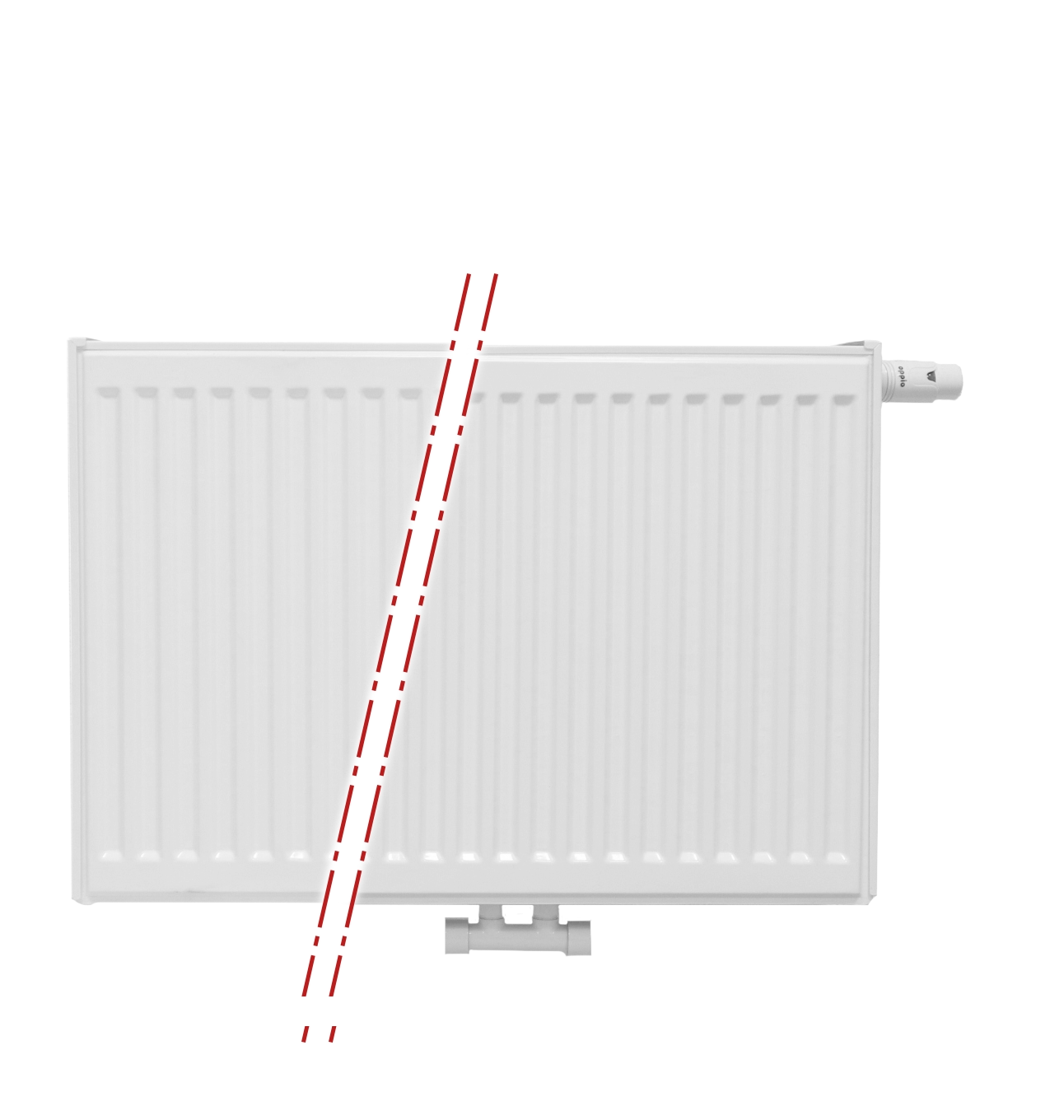 ECA Paneelradiator Compact 8 geribbelde voorzijde – Wit (Ral 9016) – 40×160 cm Type 11 – 1340 Watt