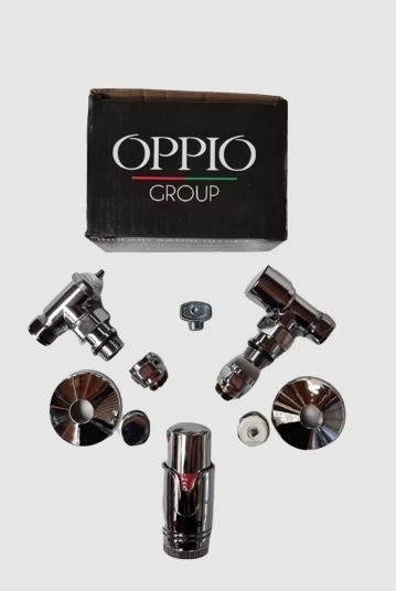 Luxe Chrome thermostatische radiator aansluitset HAAKS – Ltac-H1