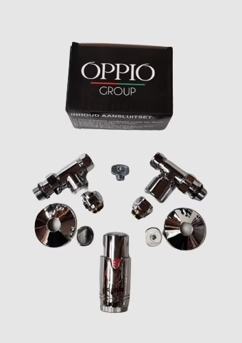 Luxe Chrome thermostatische radiator aansluitset RECHT – Ltac-R1