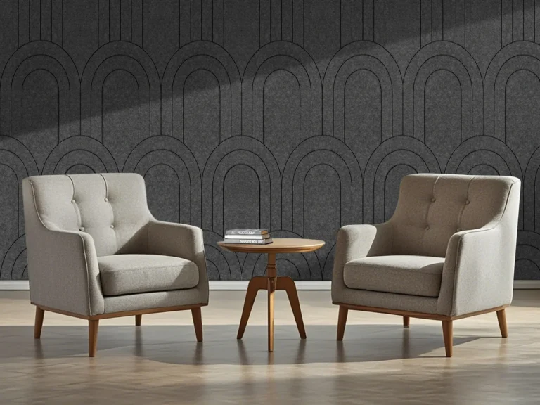 Donker Grijs Viltpaneel Barok | Akoestisch Vilt Design