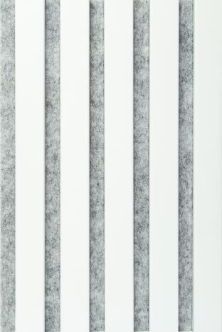 Akoestische Wandpanelen Wit RAL 9016 | 240x60cm | Grijs Vilt | 2 Stuks Akupanelen