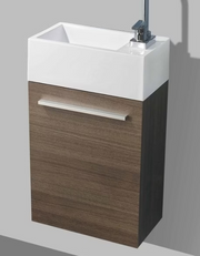 ARTLINE FONTEINKAST MET ALUMINIUM GREEP GREY OAK (ZONDER FONTEINBAKJE) OP = OP