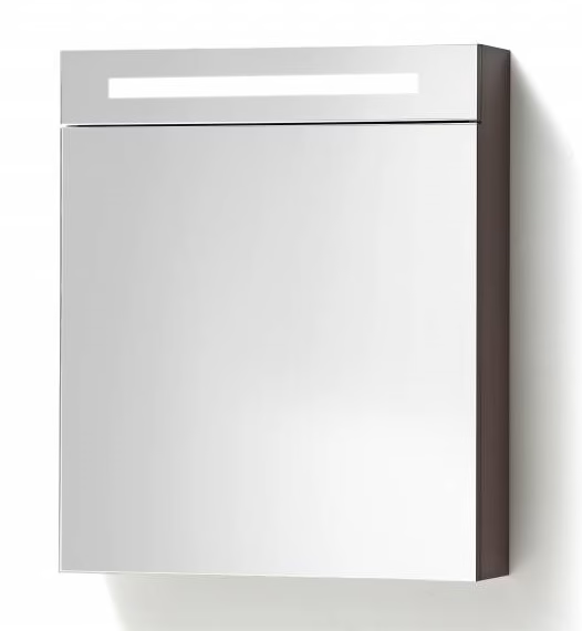 SPIEGELKAST MET LED VERLICHTING INCL. OPBOUW STOPCONTACT SCHAKELAAR 60 GREY OAK OP = OP