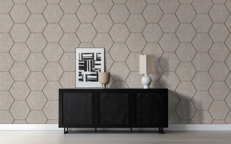 Beige Viltpaneel Hexagon | Akoestisch Vilt Design