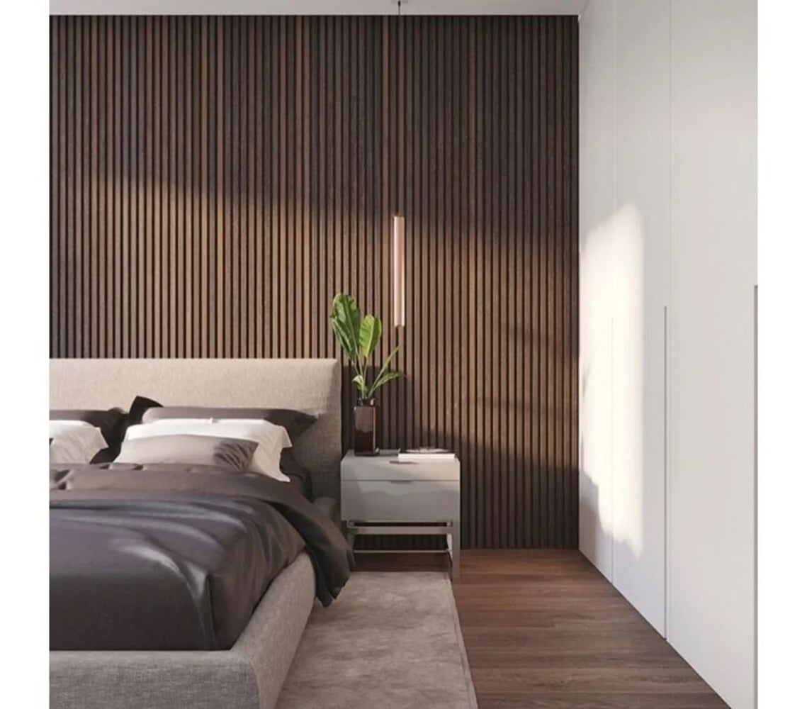 Akoestisch Wandpaneel Gerookt Eiken | 260×60cm | Akupaneel