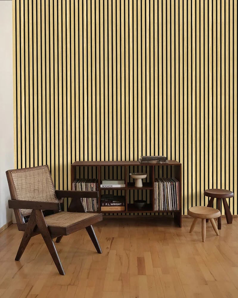 Akoestisch Wandpaneel Licht Eiken Beige | 260×60cm | Akupaneel