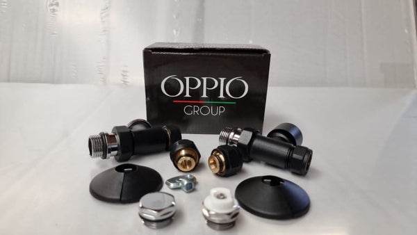 Luxe Zwart thermostatische radiator aansluitset RECHT – LTAZ-R1