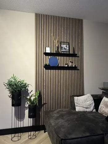 Akoestisch Wandpaneel Walnoot Eiken Supermat | 260×60cm | Akupaneel