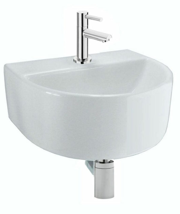 One-Pack Lara fontein 30 x 25 x 12 cm Keramiek Glans Wit+ Amador chroom