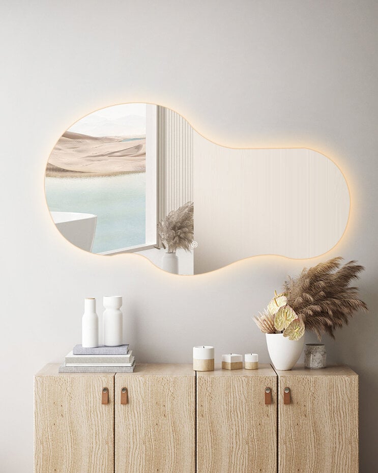 Oppio NEBULA – 120 CM ( Randloos ) Toilet / Badkamerspiegel met verlichting