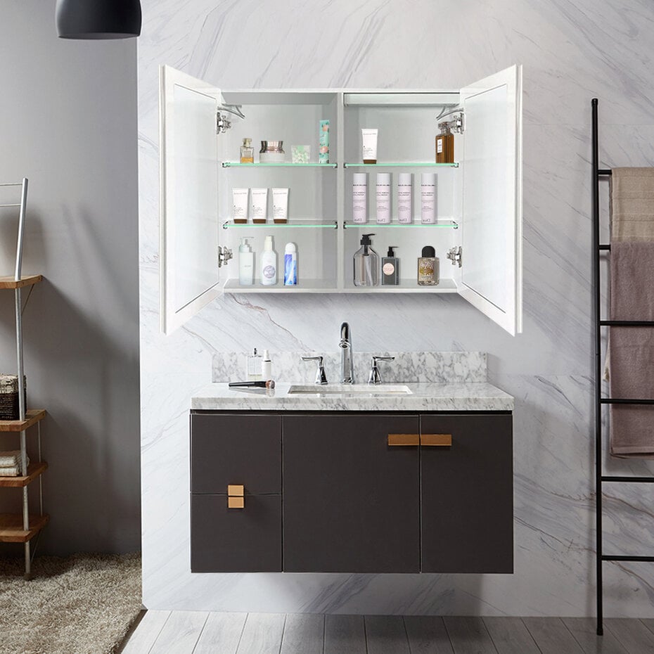 Oppio ZEYN Spiegelkast 80×70 Badkamerspiegel met verlichting