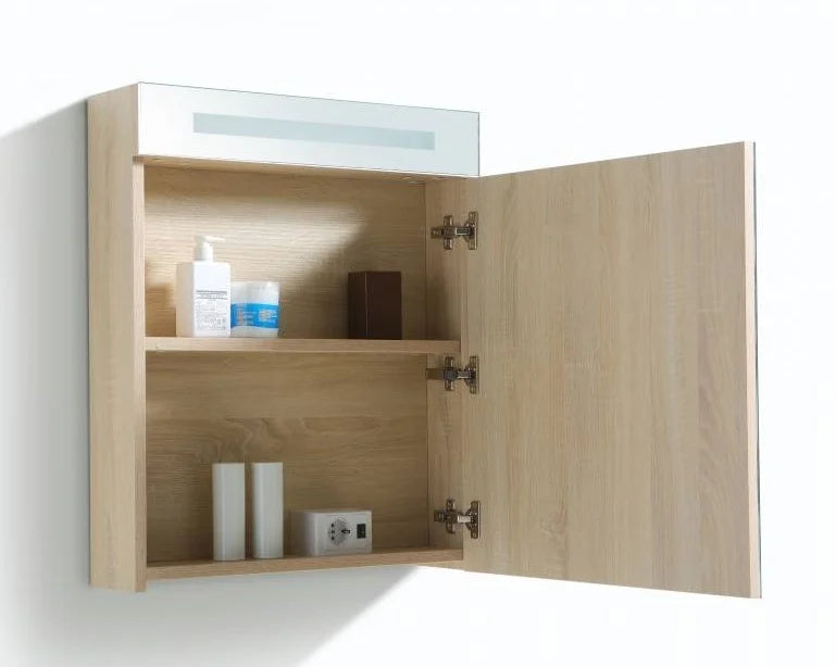 Spiegelkast met LED verlichting 60 Light Wood