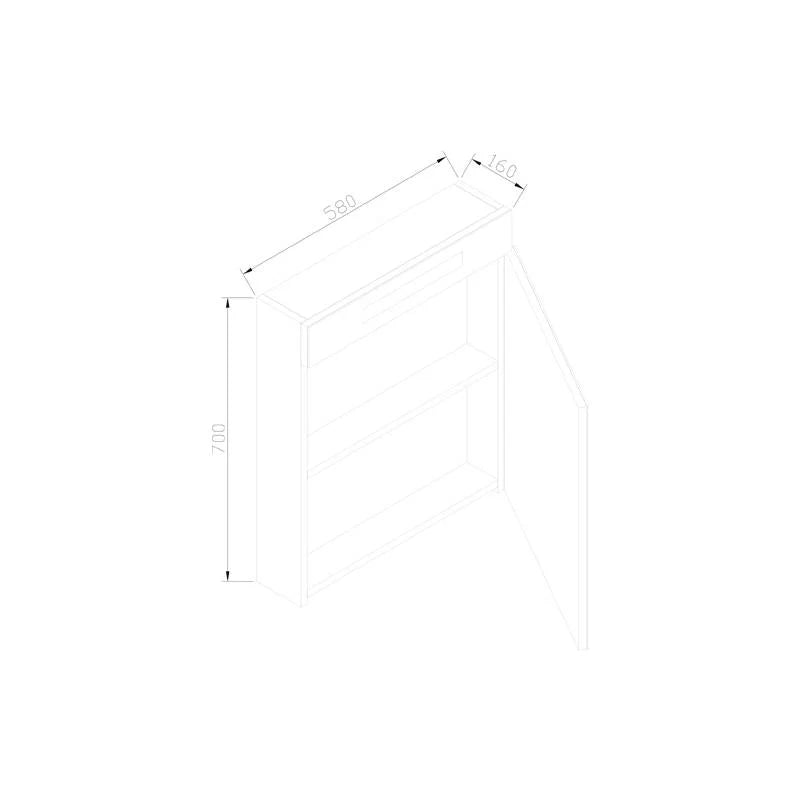Spiegelkast met LED verlichting 60 Light Wood