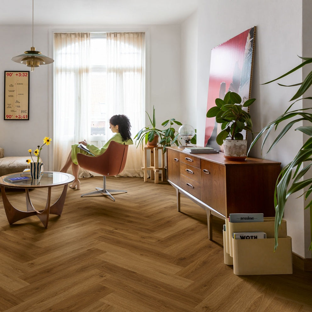 QUICK-STEP pvc visgraat klik ciro AVHBU40364  Botanische karamel eik