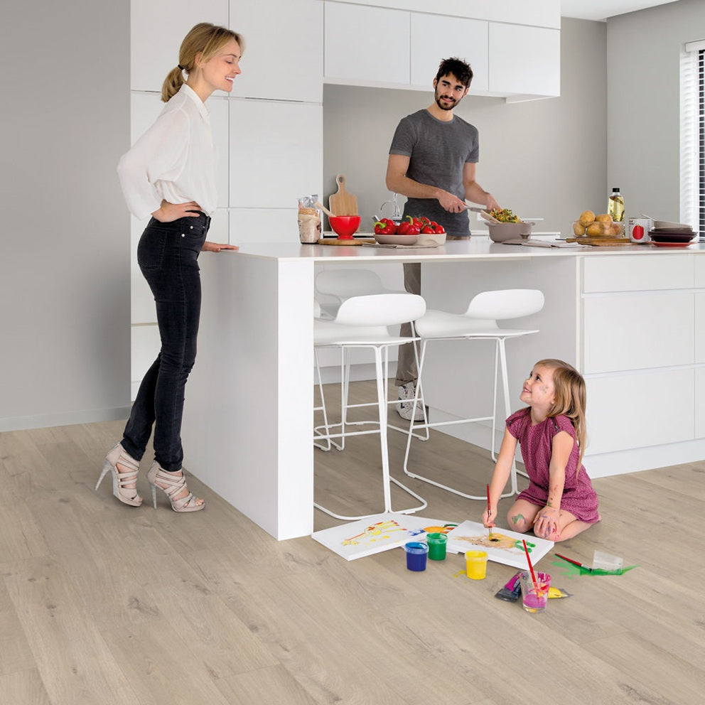 QUICK-STEP PVC Middelgrote plank klik Bloom  AVMPU40103 Katoenbeige eik