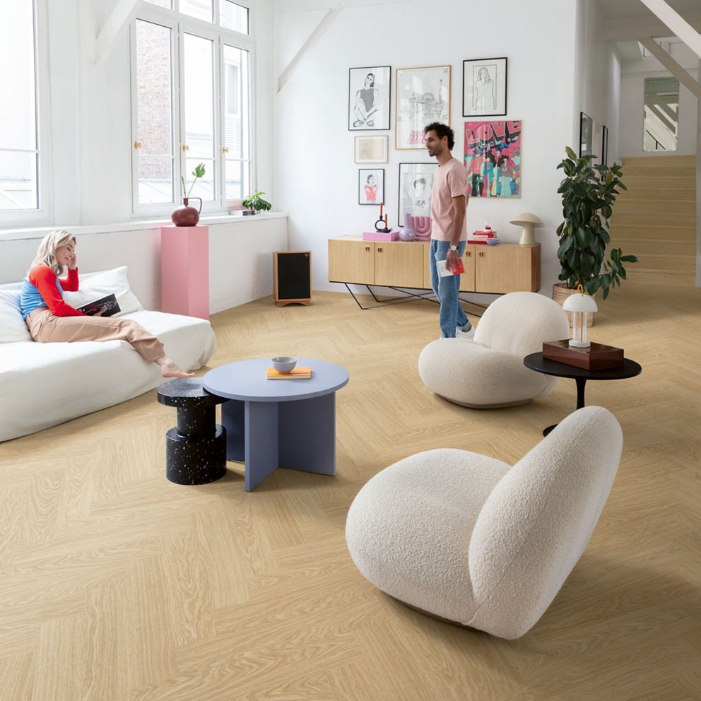 QUICK-STEP pvc  visgraat klik ciro AVHBU40359 Pure eik blush