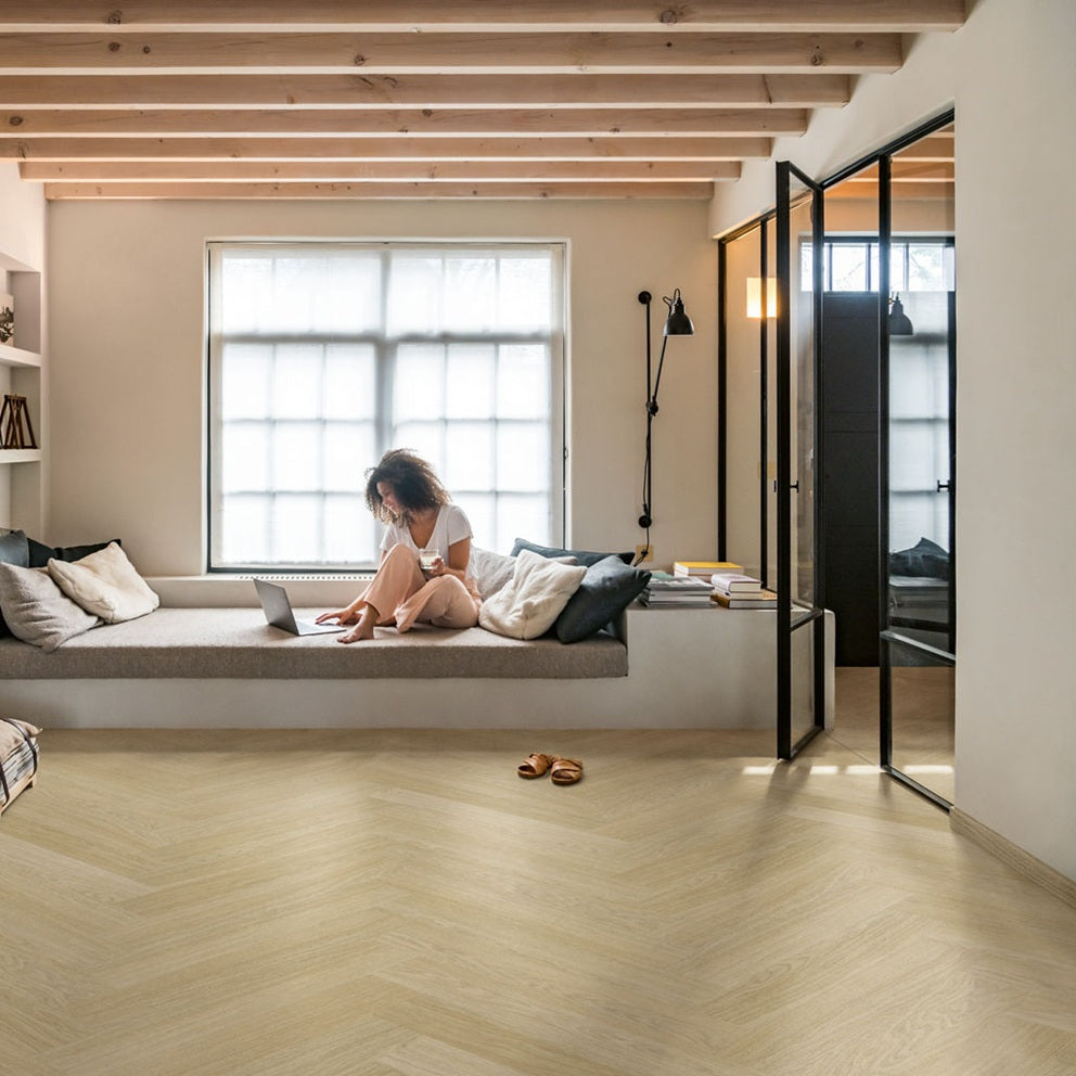 QUICK-STEP PVC Plak visgraatpatroon pristine SGHBC20331 Serene eik licht naturel