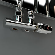 Universele Chrome radiator-aansluitset (MIDDEN-ONDER-HAAKS) onderblokset