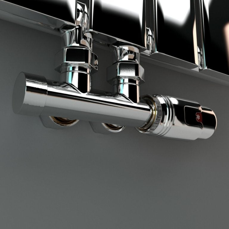 Universele Chrome radiator-aansluitset (MIDDEN-ONDER-HAAKS) onderblokset