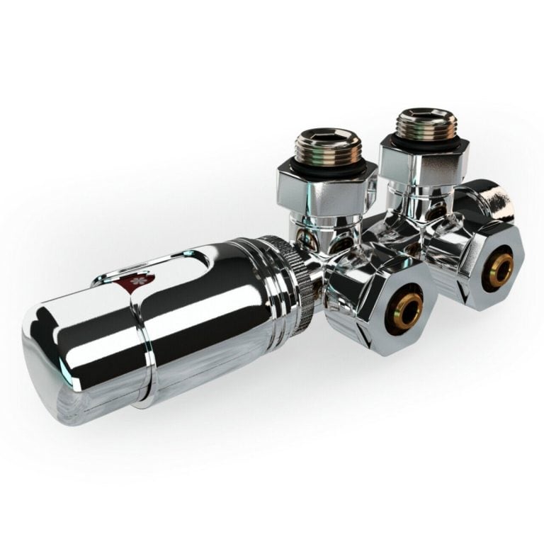 Universele Chrome radiator-aansluitset (MIDDEN-ONDER-HAAKS) onderblokset