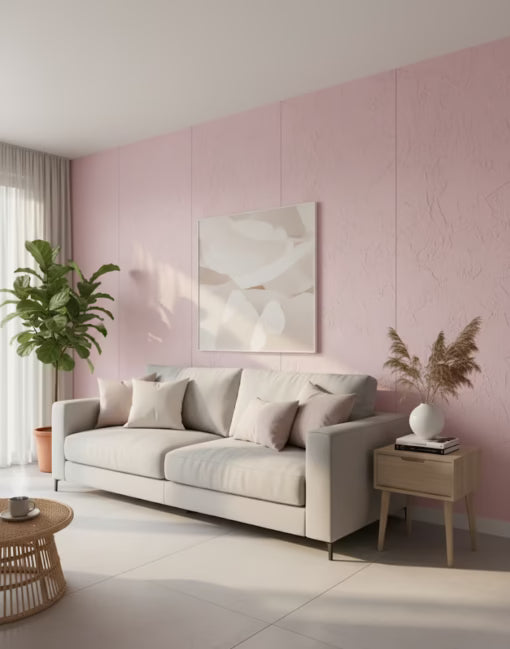 Licht Roze Mat PVC Wandpaneel 120×280cm