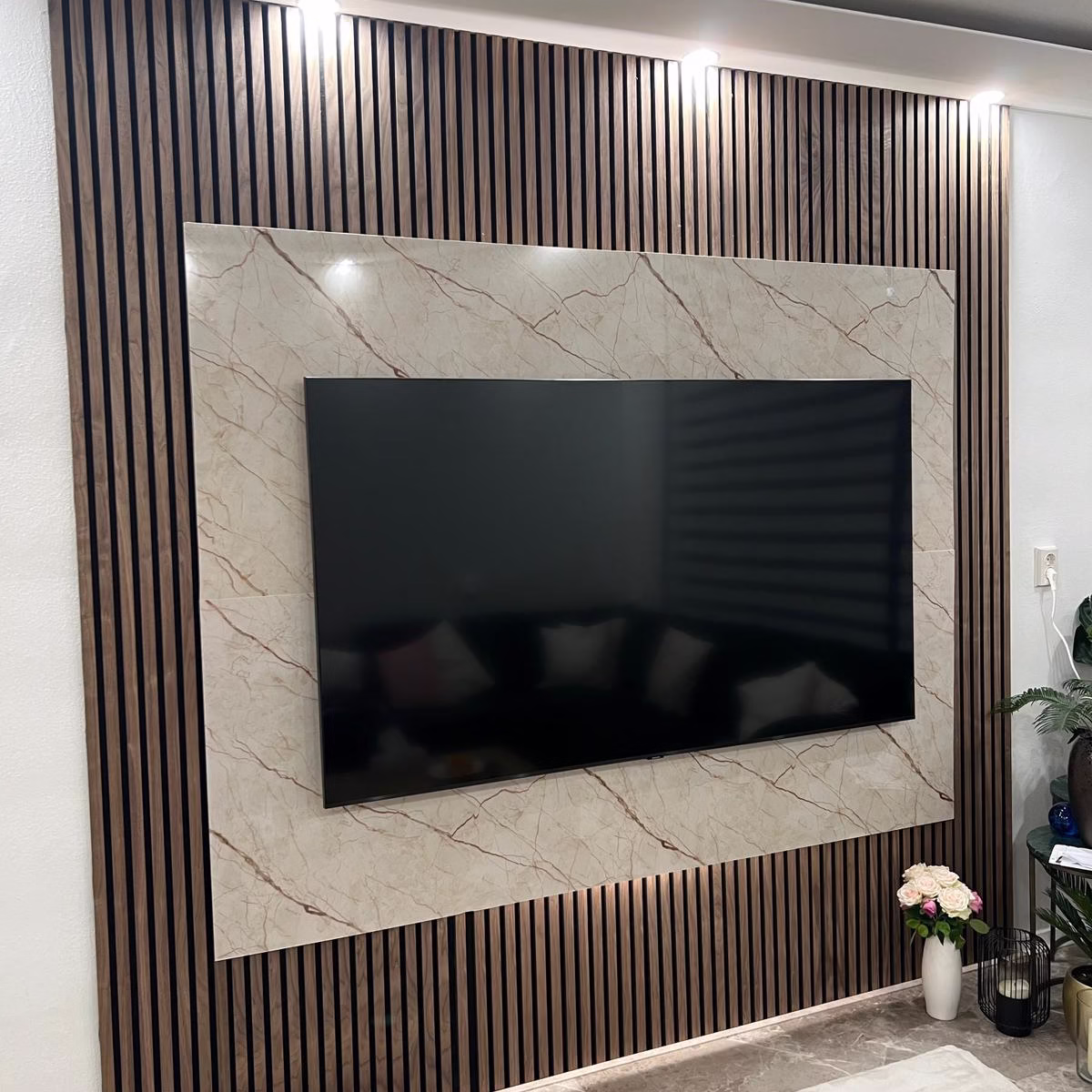 PVC Wandpaneel Crema Marfil Hoogglans Cinewall