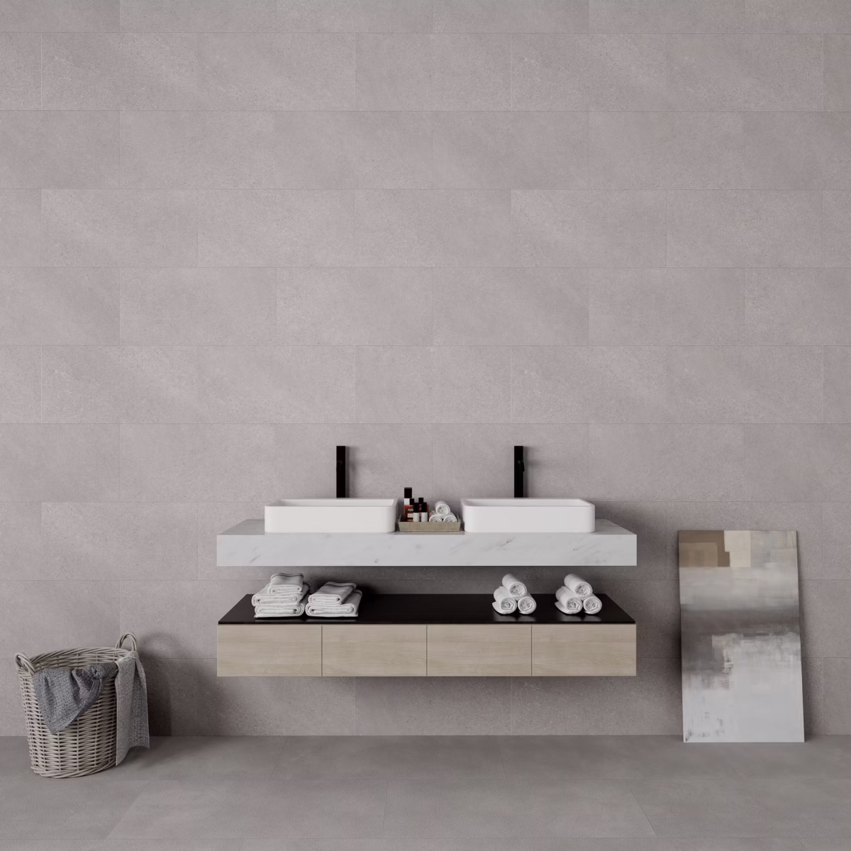 PVC wandtegel Serene Grijs Mat – 305x61x05