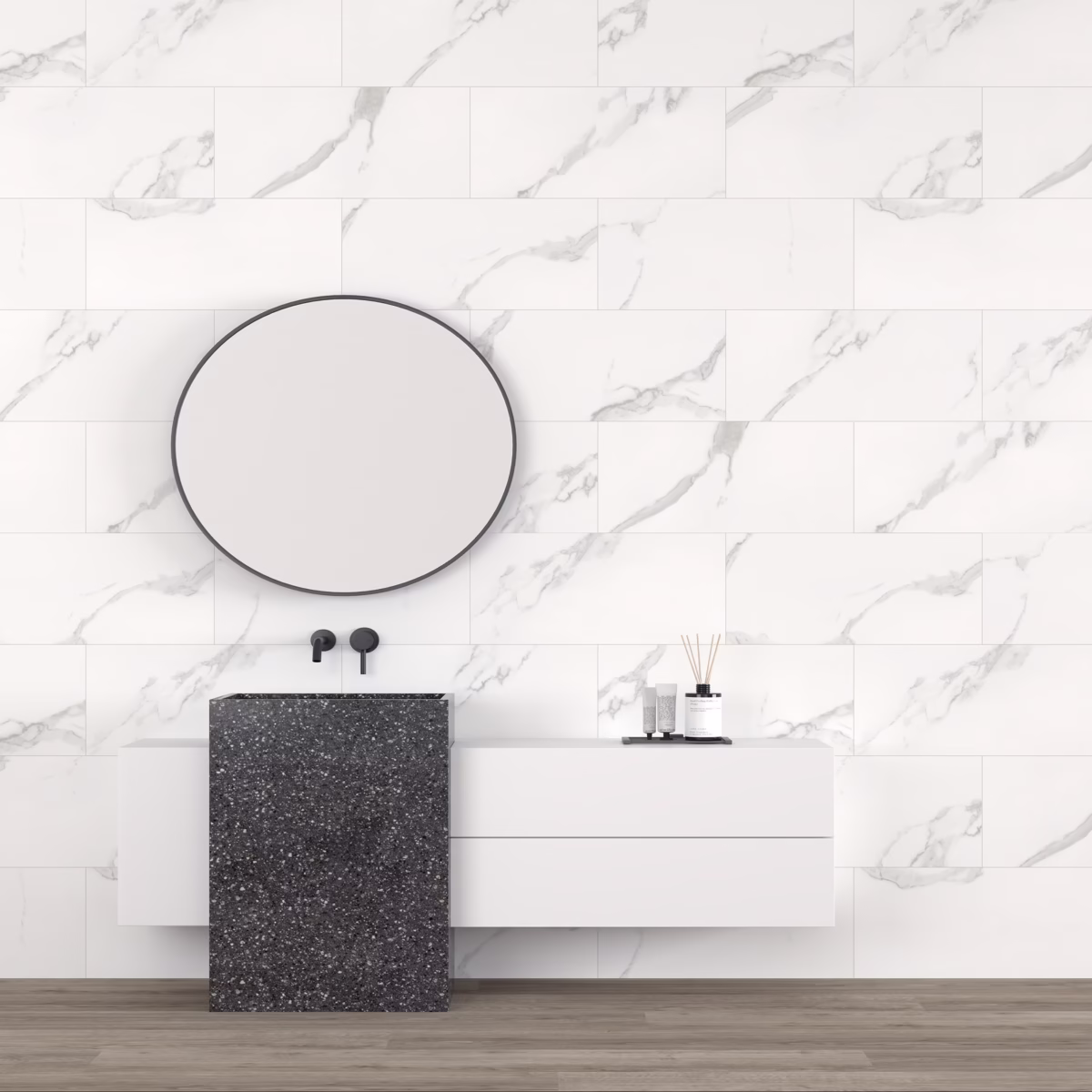 PVC-wandtegel-Marblelux-Wit-Marmer-Mat-–-305x61x05-cm