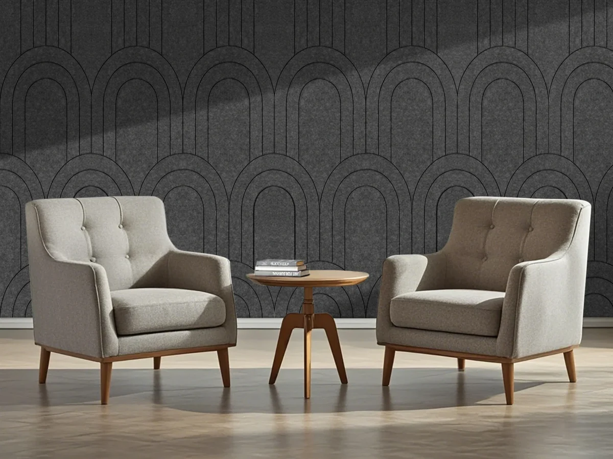 Akoestisch Vilt Design Donker Grijs Barok