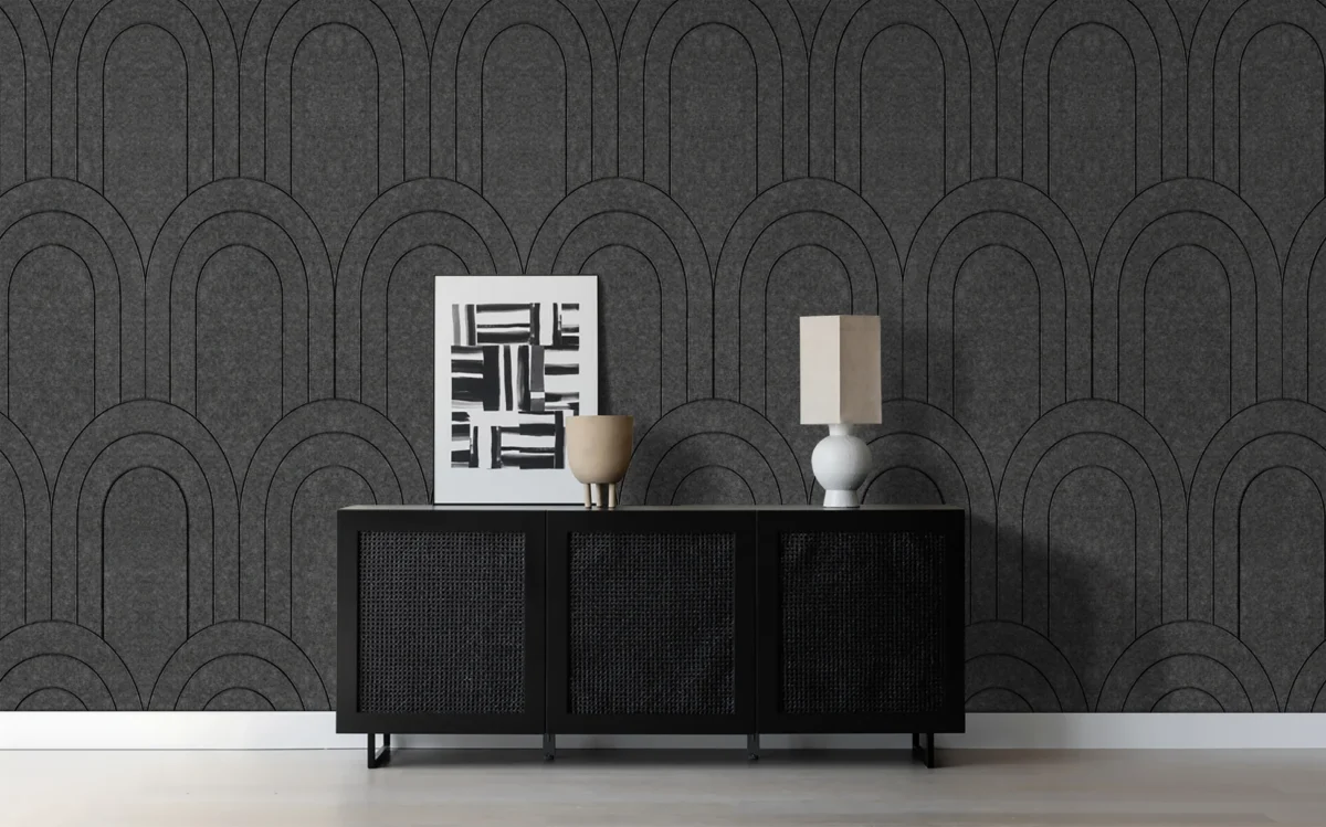 Viltpaneel Donker Grijs - BAROK - 60x280 cm